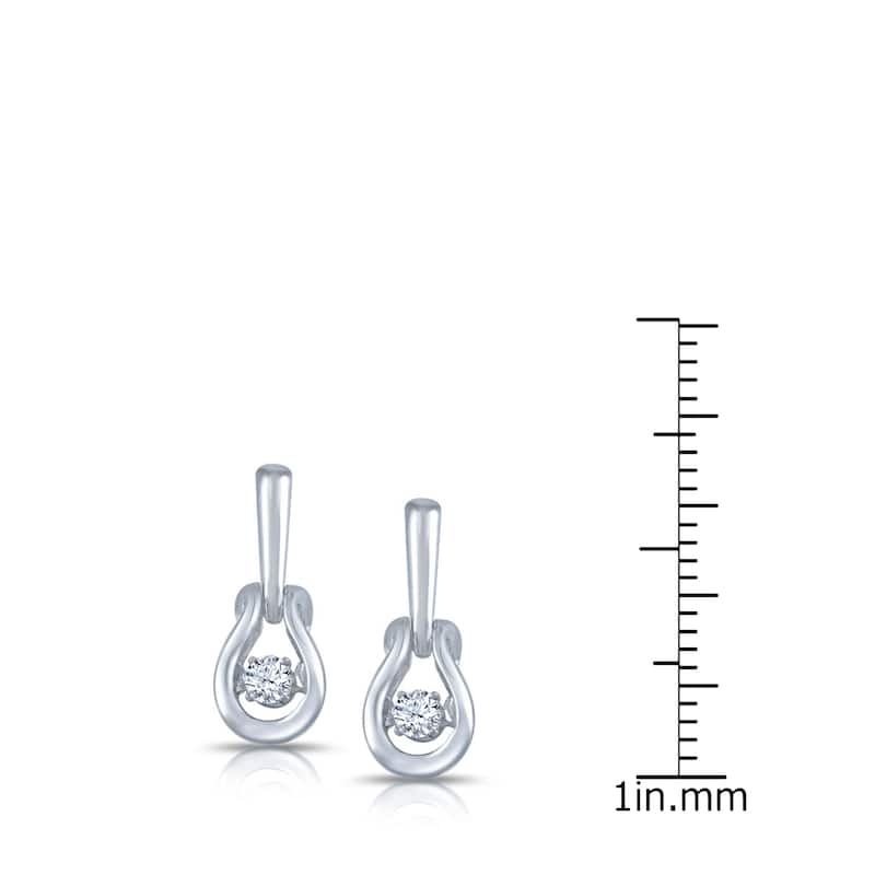 Auriya 14k White Gold 1/6ct TDW 'Dancing Stone' Moving Diamond Earrings