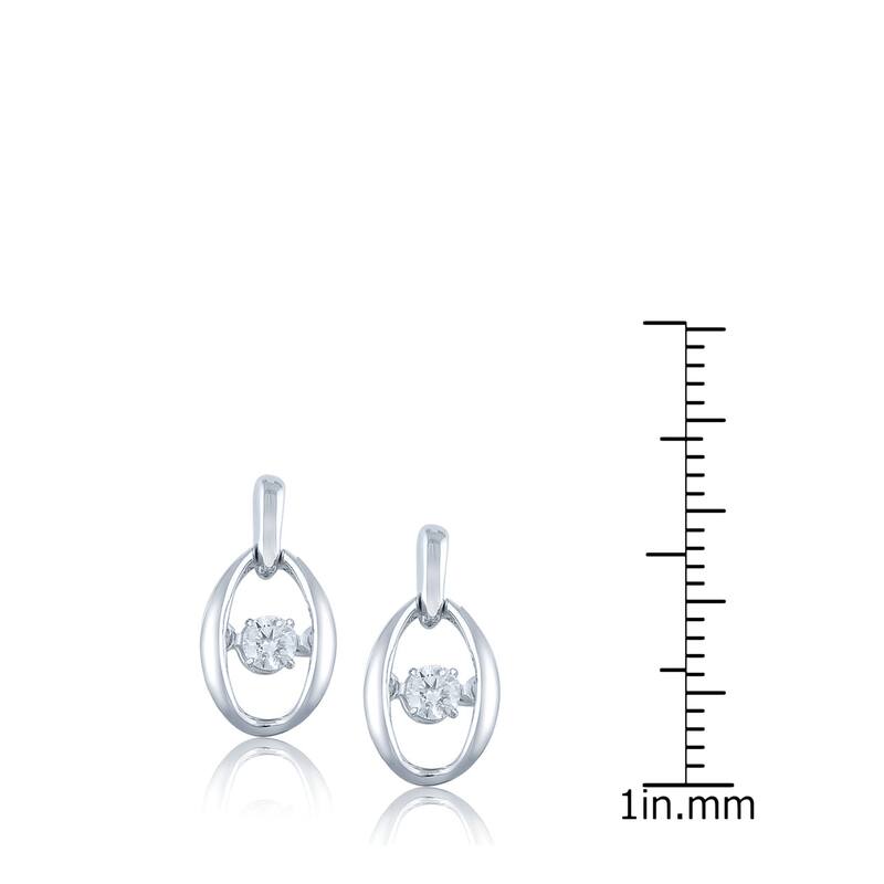 Auriya 14k White Gold 1/5ct TDW Dancing Stone Moving Diamond Earrings (H-I, I1-I2)