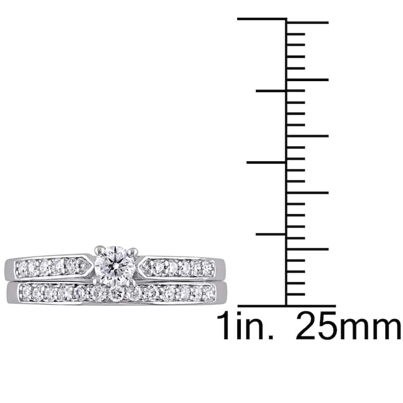 Miadora Sterling Silver 1/2ct TDW Diamond Bridal Ring Set (G-H, I2-I3)
