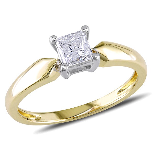 Miadora 14k Yellow Gold 1/2ct TDW Diamond Solitaire Ring (J-K, I2-I3)