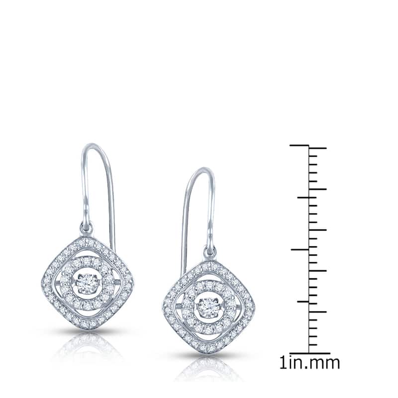 Auriya 14k White Gold 1/2ct TDW Dancing Stone Diamond Earrings (H-I, I1-I2)