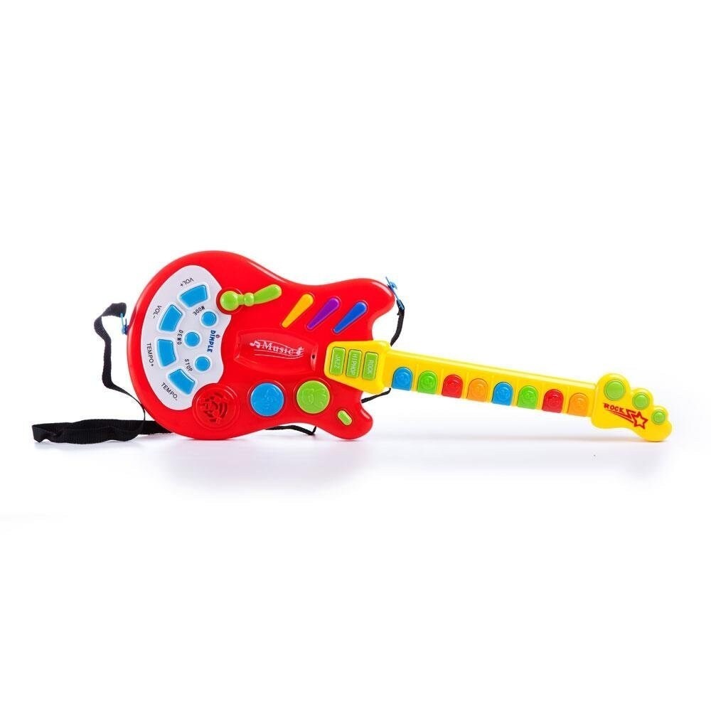 red toy guitar