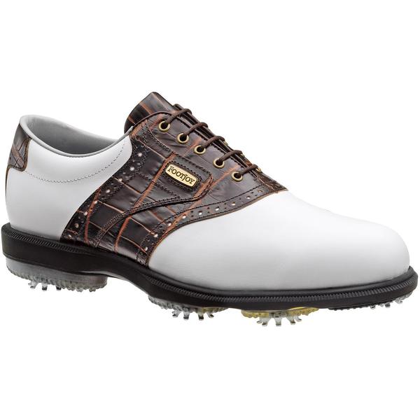 FootJoy Men's DryJoys White/ Brown Gator Print Golf Shoes - Overstock ...