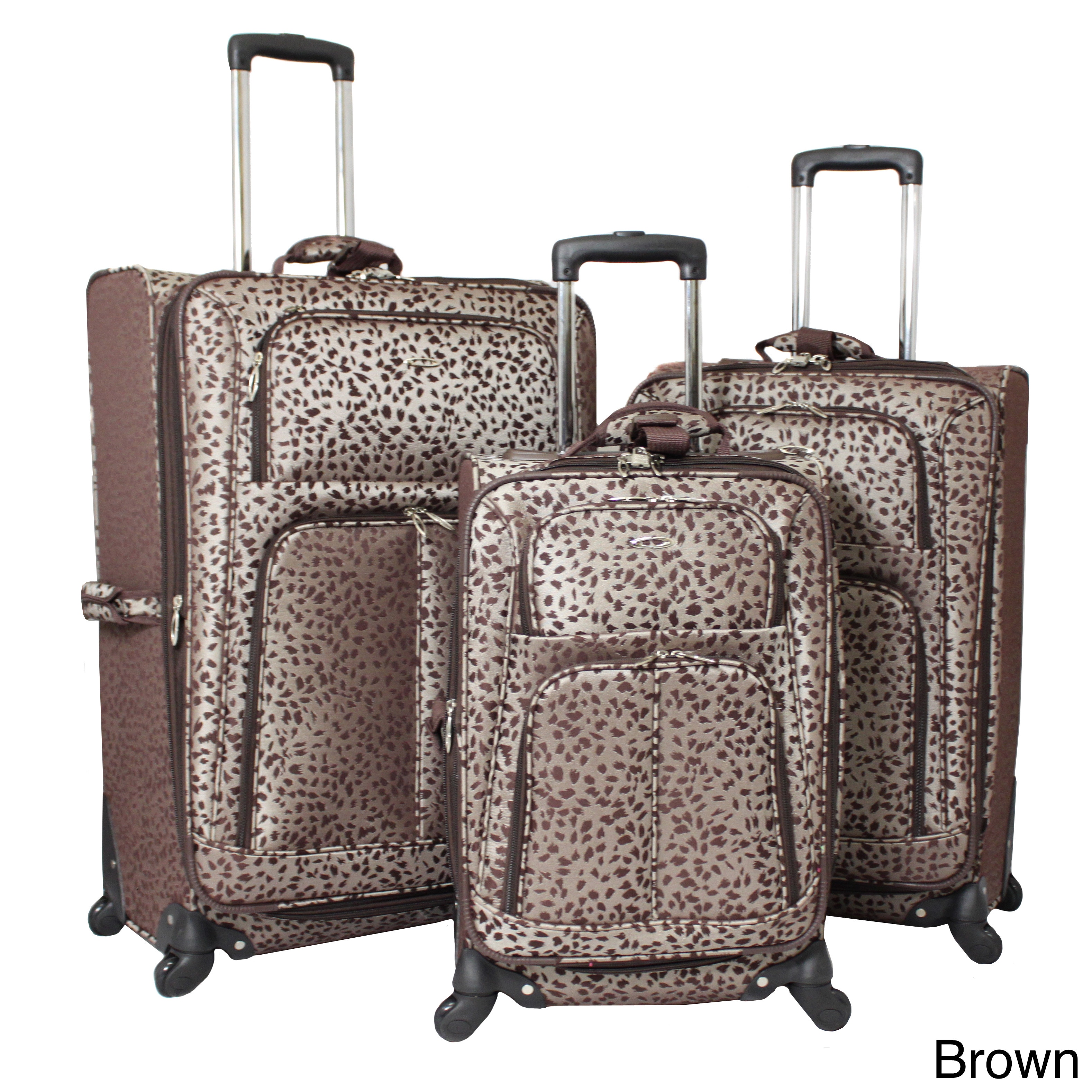 Chelsea Designer Print 3 piece Lightweight Expandable Spinner Upright Luggage Set