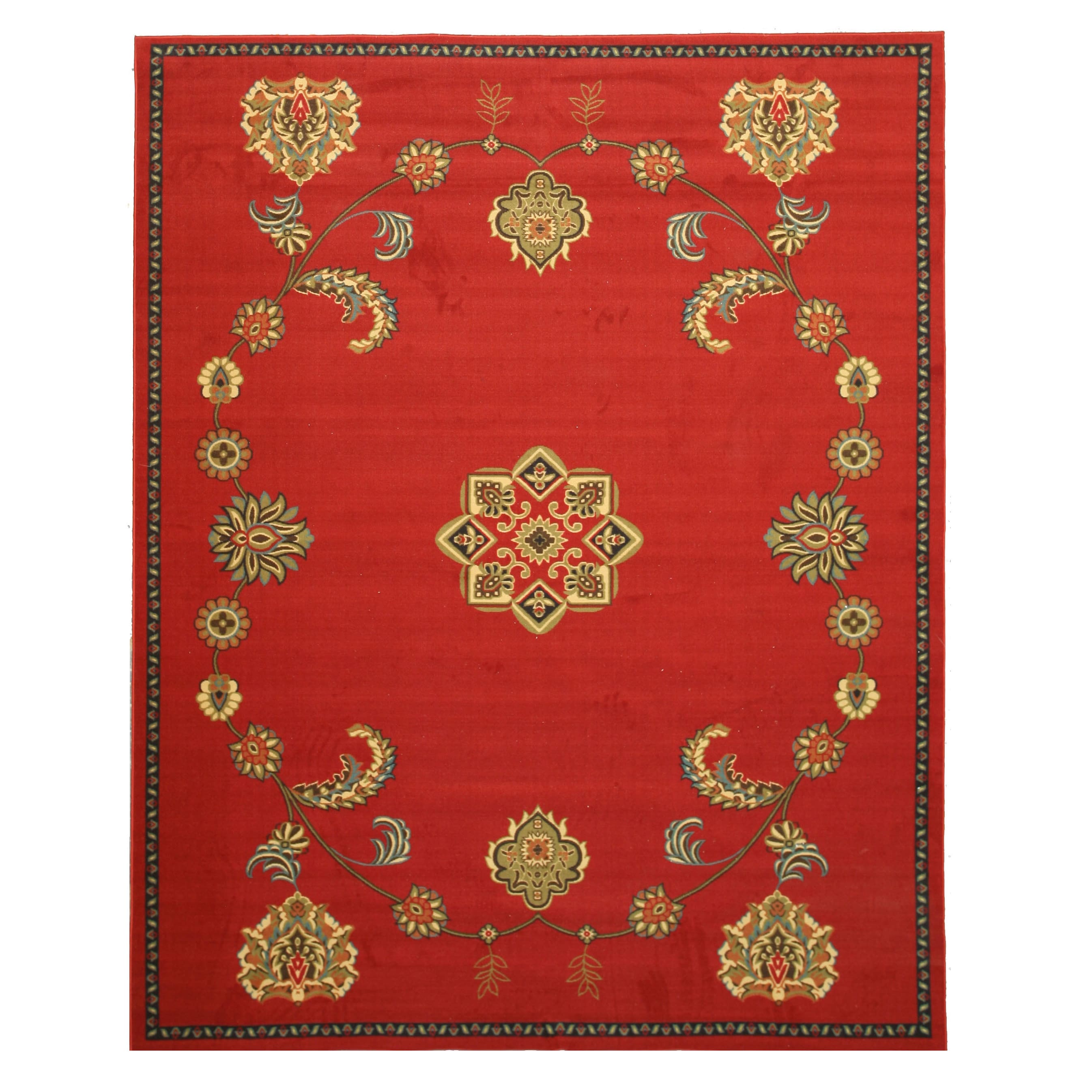 Eorc Red Arabella Traditional Floral Rug (710 X 910)