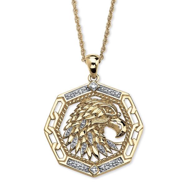 Shop Mens Diamond Accent 10k Yellow Gold Eagle Pendant On