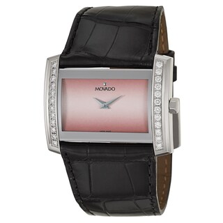 Shop Movado Women's 'Eliro' Diamond Swiss Quartz Pink Watch - Free ...
