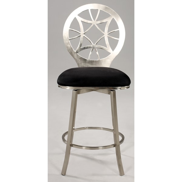 Somette Laser Cut Round Back Memory Swivel Counter Stool On Sale