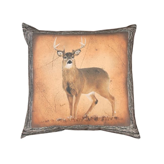 Manual Woodworkers Deer Print Double Sided 16-inch Throw Pillow