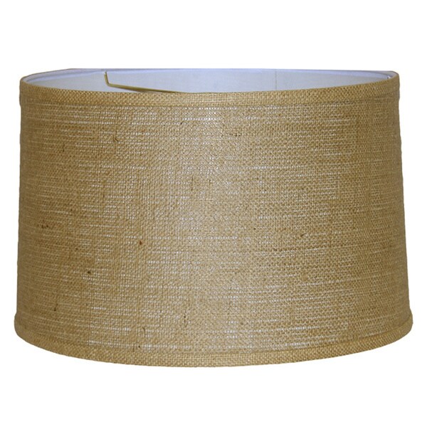 Brown Burlap Wide-width Drum Shade