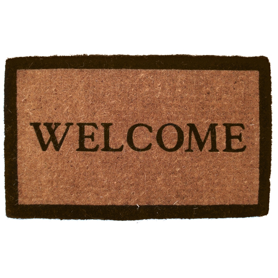 Handmade Natural/ Black Welcome Door Mat (16 X 26)