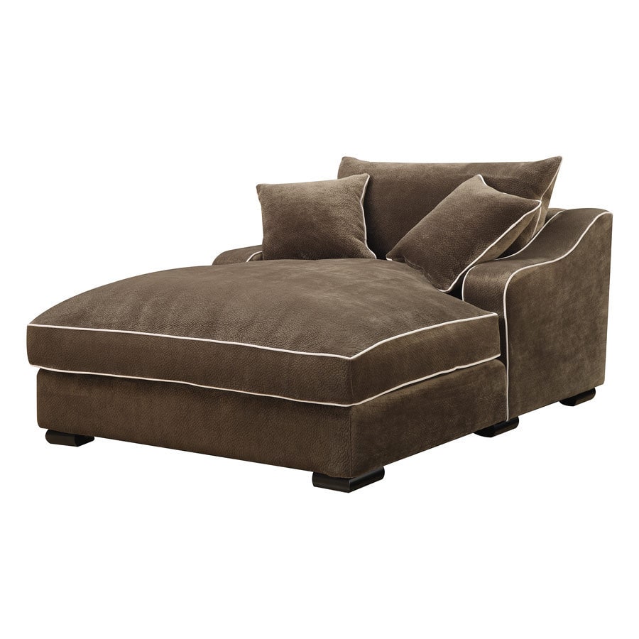 Emerald Caresse Mocha Down Filled Chaise Lounge