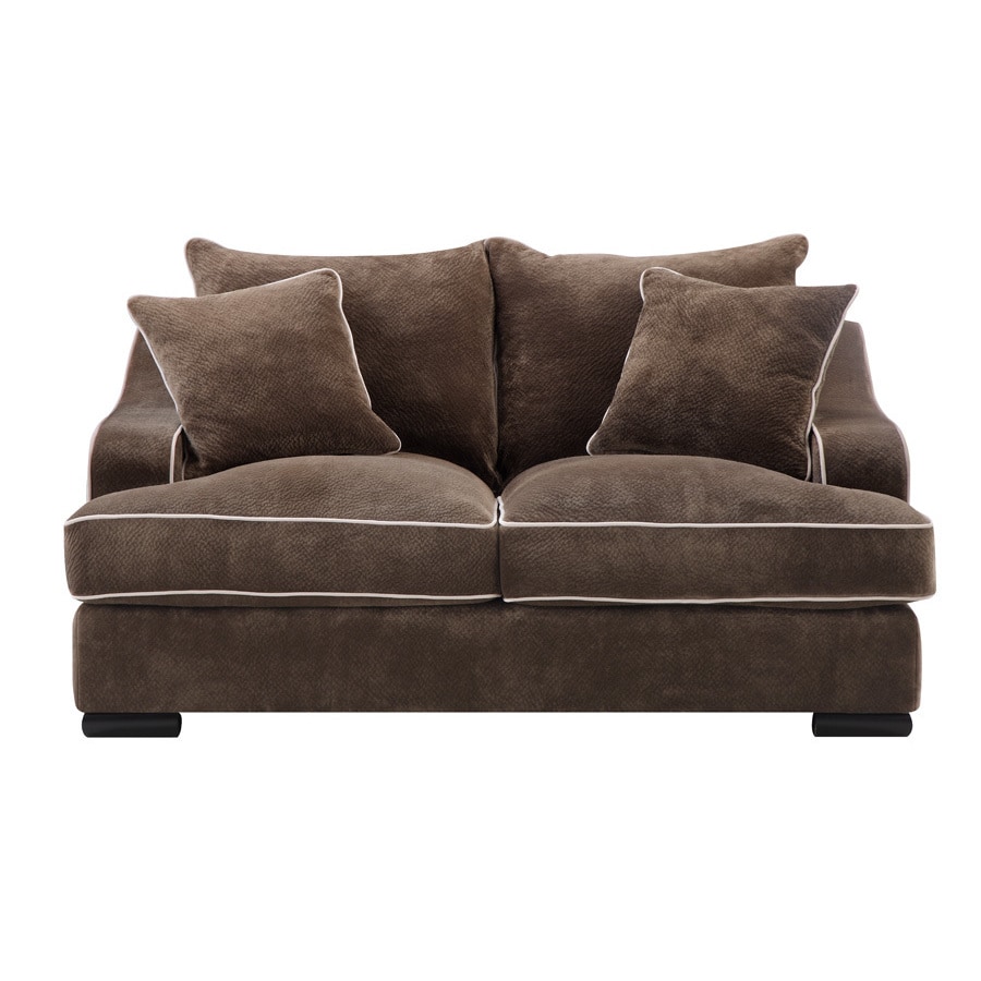 Emerald Caresse Mocha Down Filled Loveseat