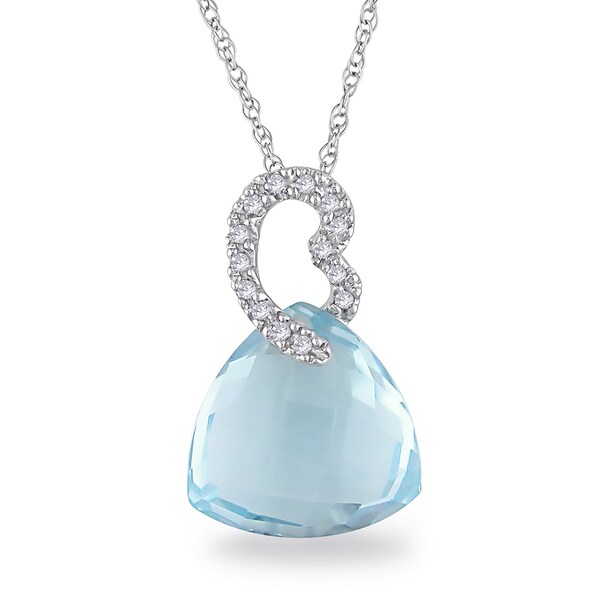 miadora 10k white gold 8 1 2ct tgw sky blue topaz and accent necklace free shipping miadora 10k white gold 8 1 2ct tgw sky blue topaz and accent necklace free shipping