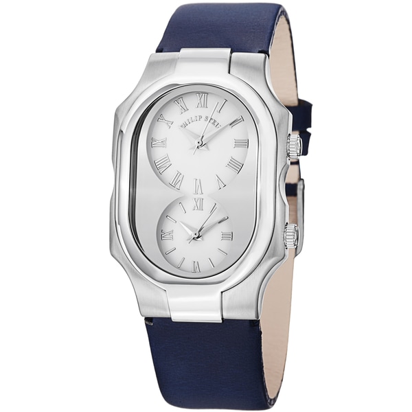 Philip Stein Womens 2 G CW CIN Signature White Dial Blue Leather