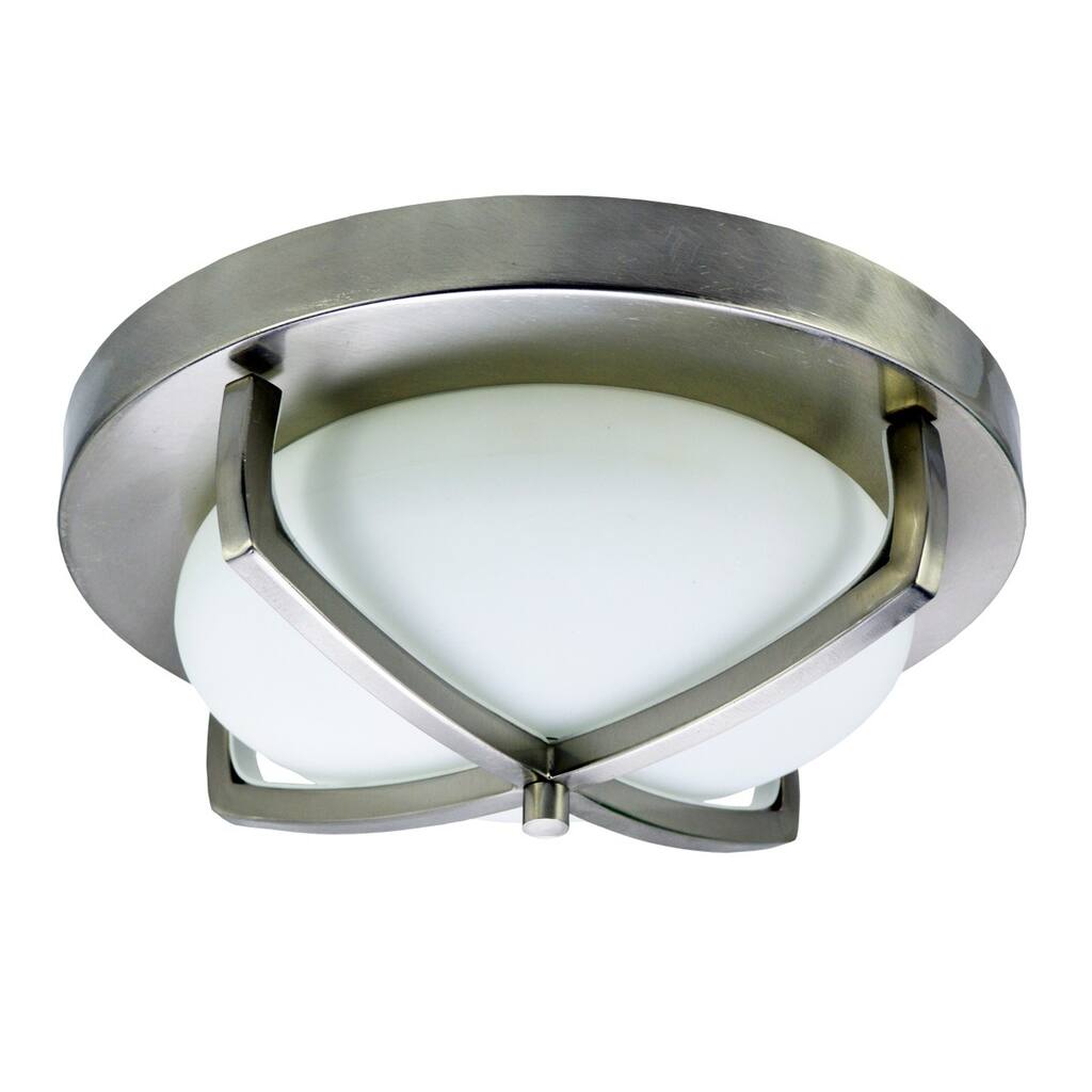 HomeSelects 6164 X Light 2-light Flush Mount Ceiling Light - Silver