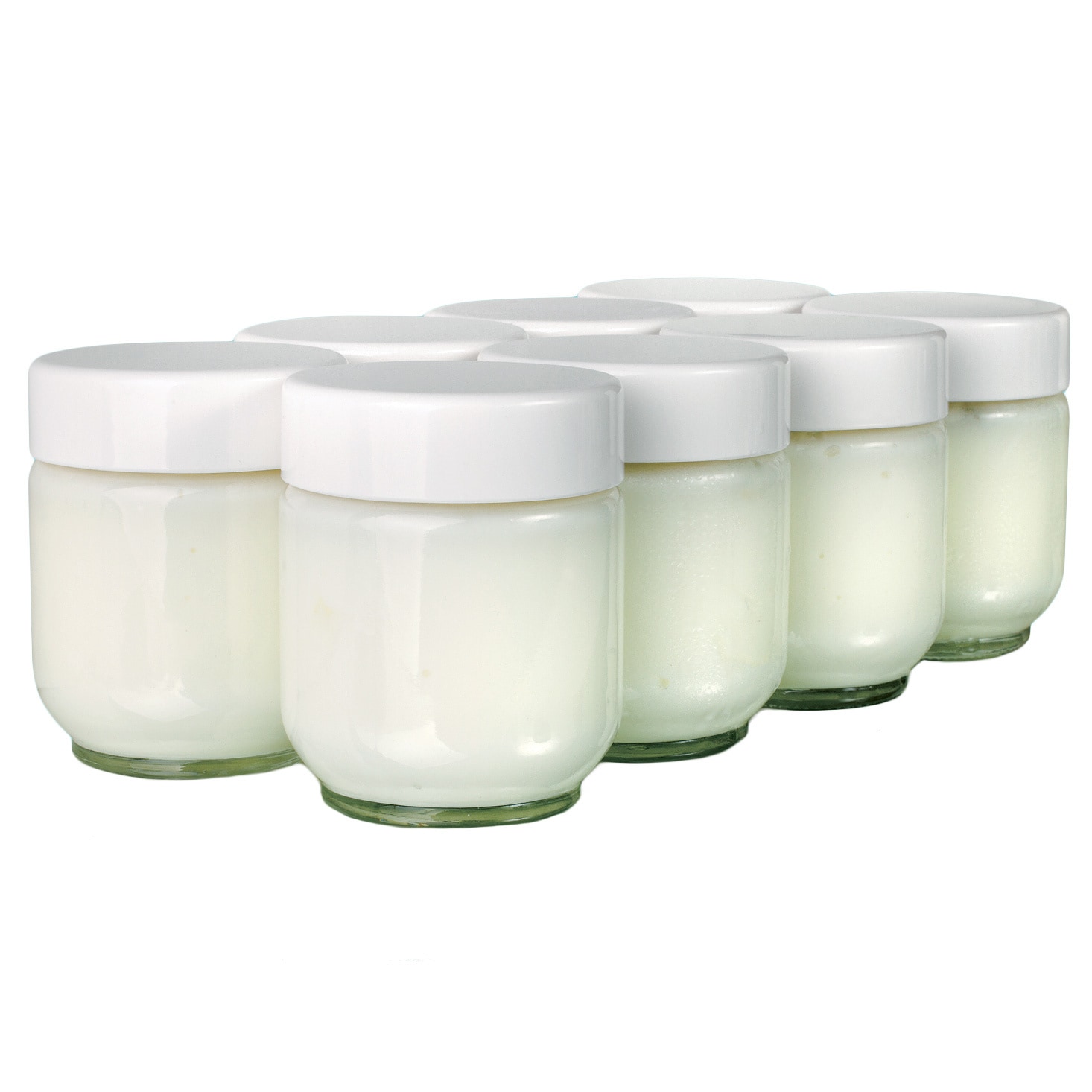 Euro Cuisine Set of 8 Extra Glass Yogurt Jars with Date-Setting