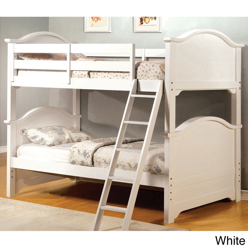 Furniture Of America Larissa Twin Over Twin Bunk Bed With Under Bed Drawers White Size Twin