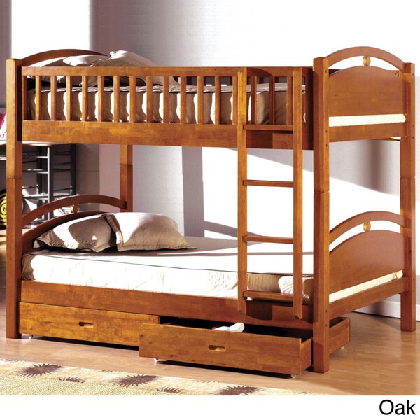 Portici Twin Over Twin Bunk Bed with Two Underbed Drawers