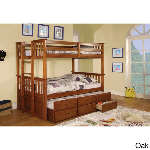 Shop Crotone Twin Over Twin Bunk Bed With Trundle Drawers Free