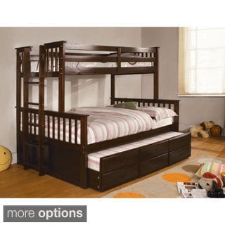 Furniture of America Rodman 2-piece Twin over Queen Bunk Bed Set ... - Legnano Twin Over Full Bunk Bed with Twin Trundle