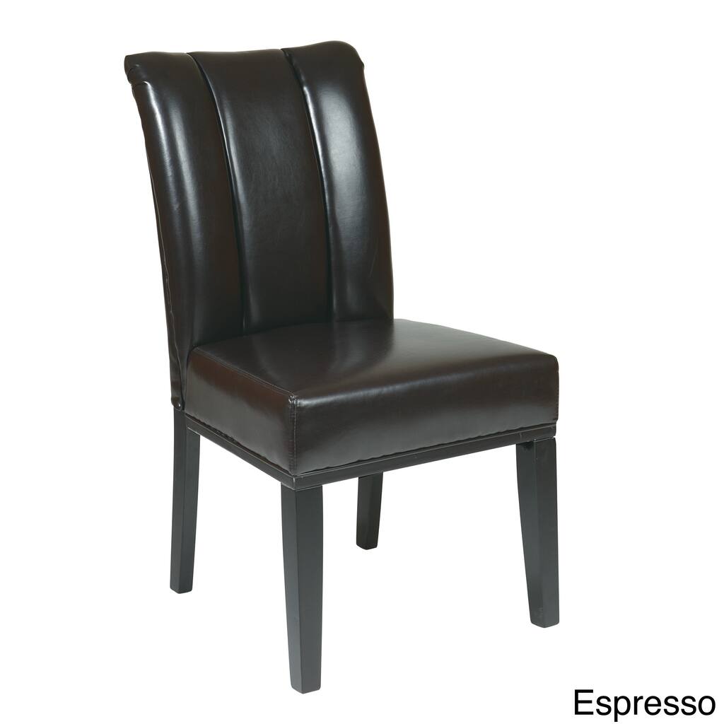 OSP Home Furnishings Metro Plated Parsons Dining Chair with Espresso Finish Legs