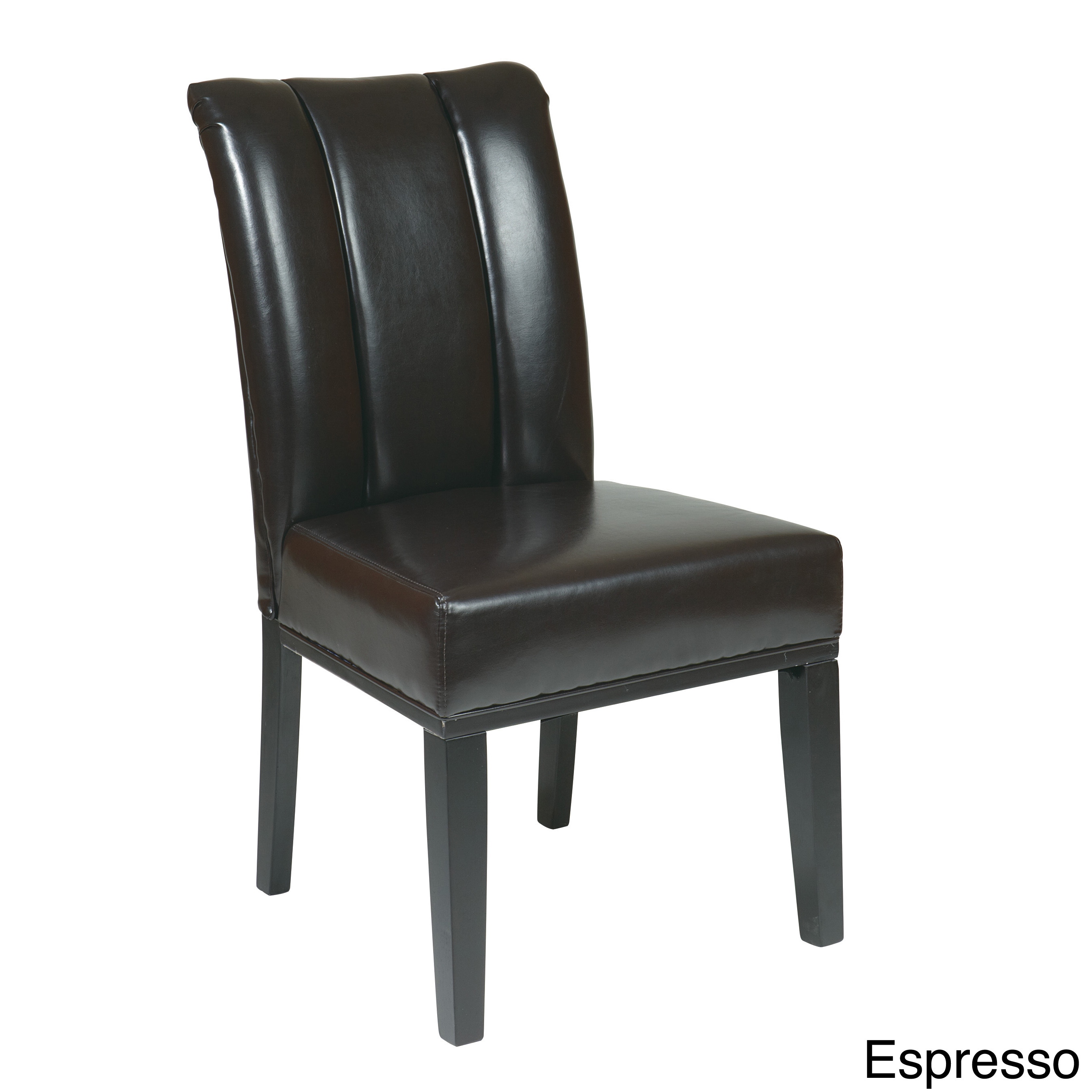 Metro Plated Parsons Chair With Espresso Finish Legs