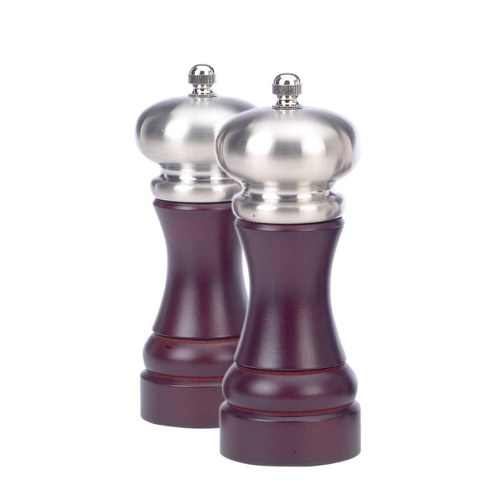 5.5-inch Espresso/ Brushed Metal Salt and Pepper Mill Set