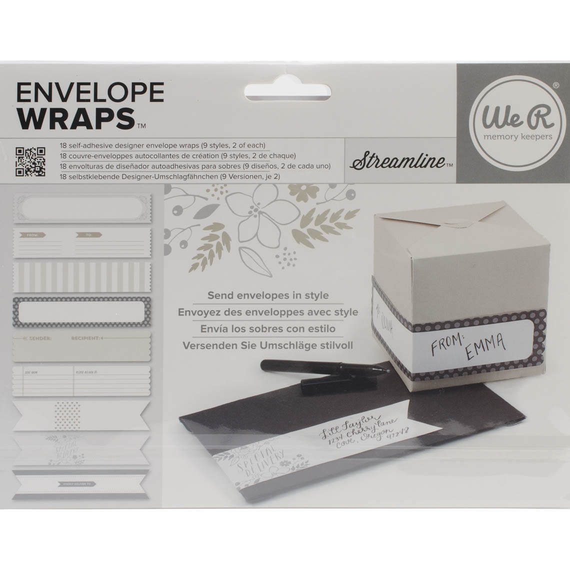 Self adhesive Envelope Wraps 18/pkg streamline