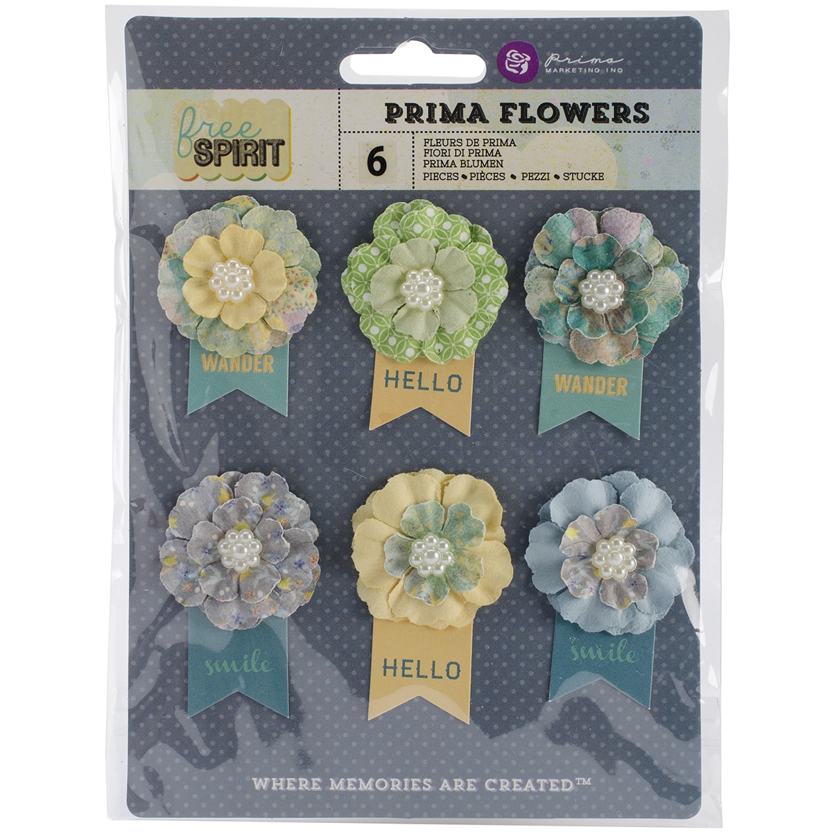 Free Spirit Flowers paper Outta Sight 2.25 W/banner 6/pkg