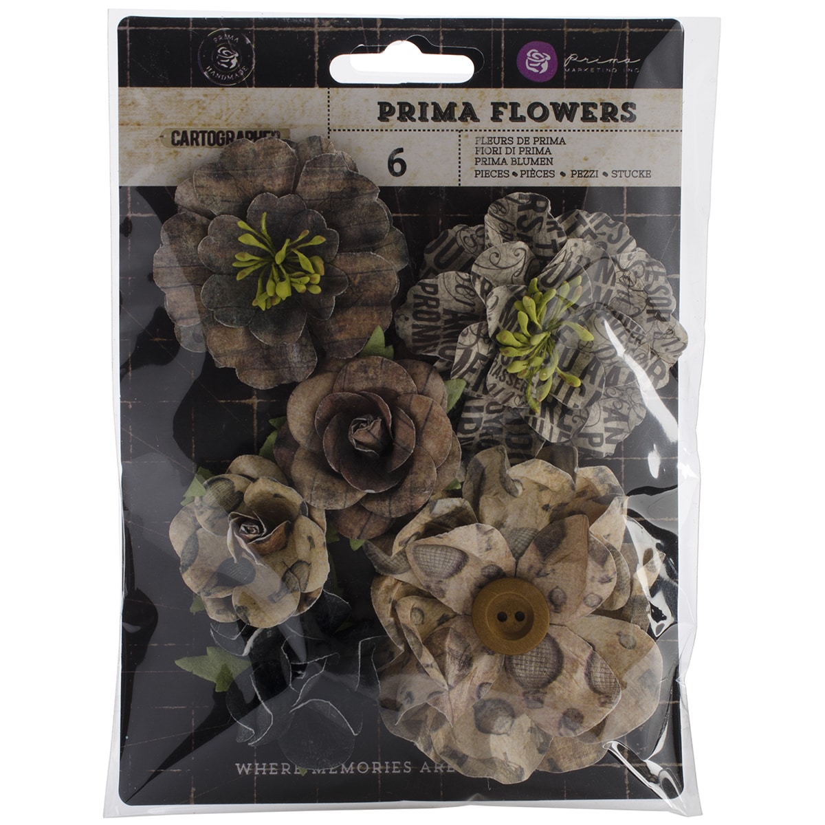 Cartographer Flowers paper Drifter 1.5 To 3 6/pkg