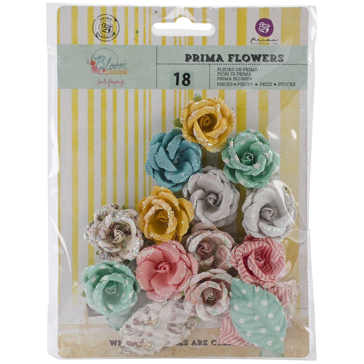 Bloom Flowers paper Radiant Petals 1.25, 2 Leaf 18pc