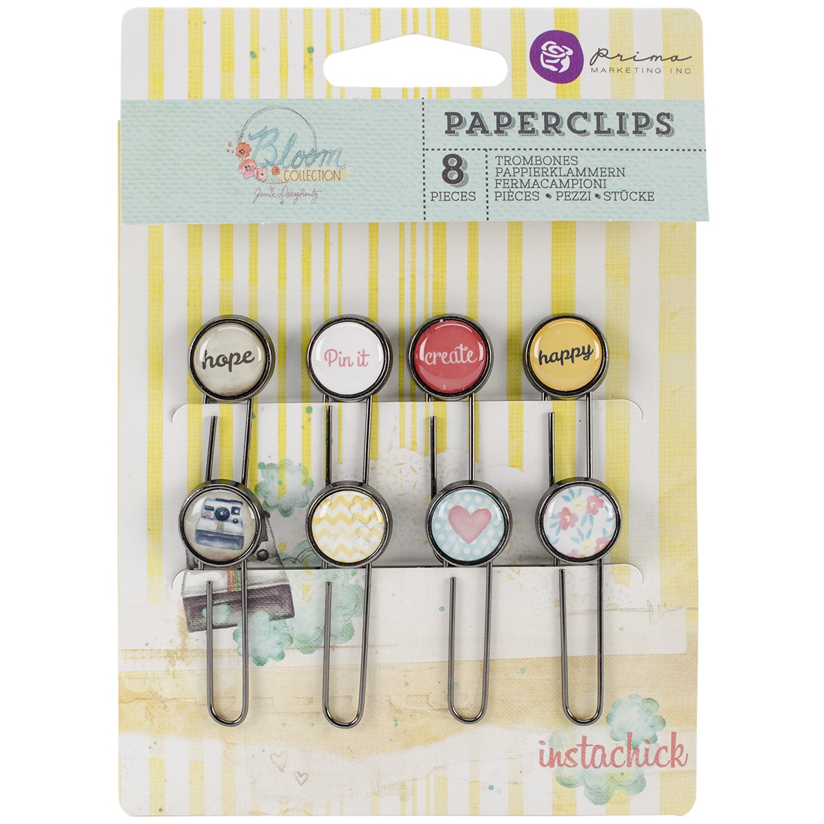 Bloom Typewriter Key Paper Clips 2in 8/pkg