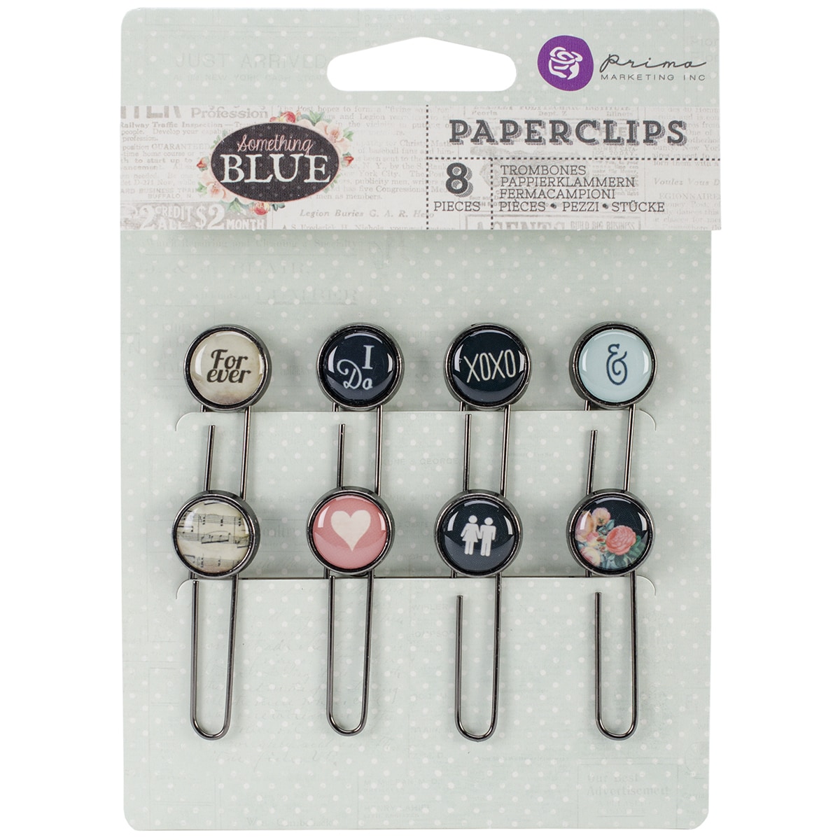 Something Blue Typewriter Key Paper Clips 2in 8/pkg