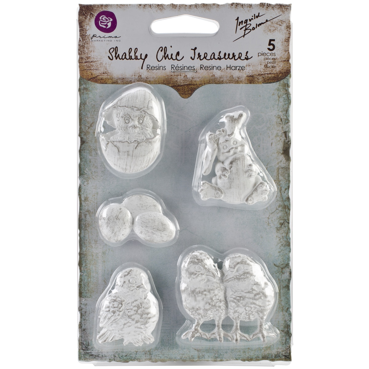 Shabby Chic Treasures Resin Embellishments easter 5/pkg