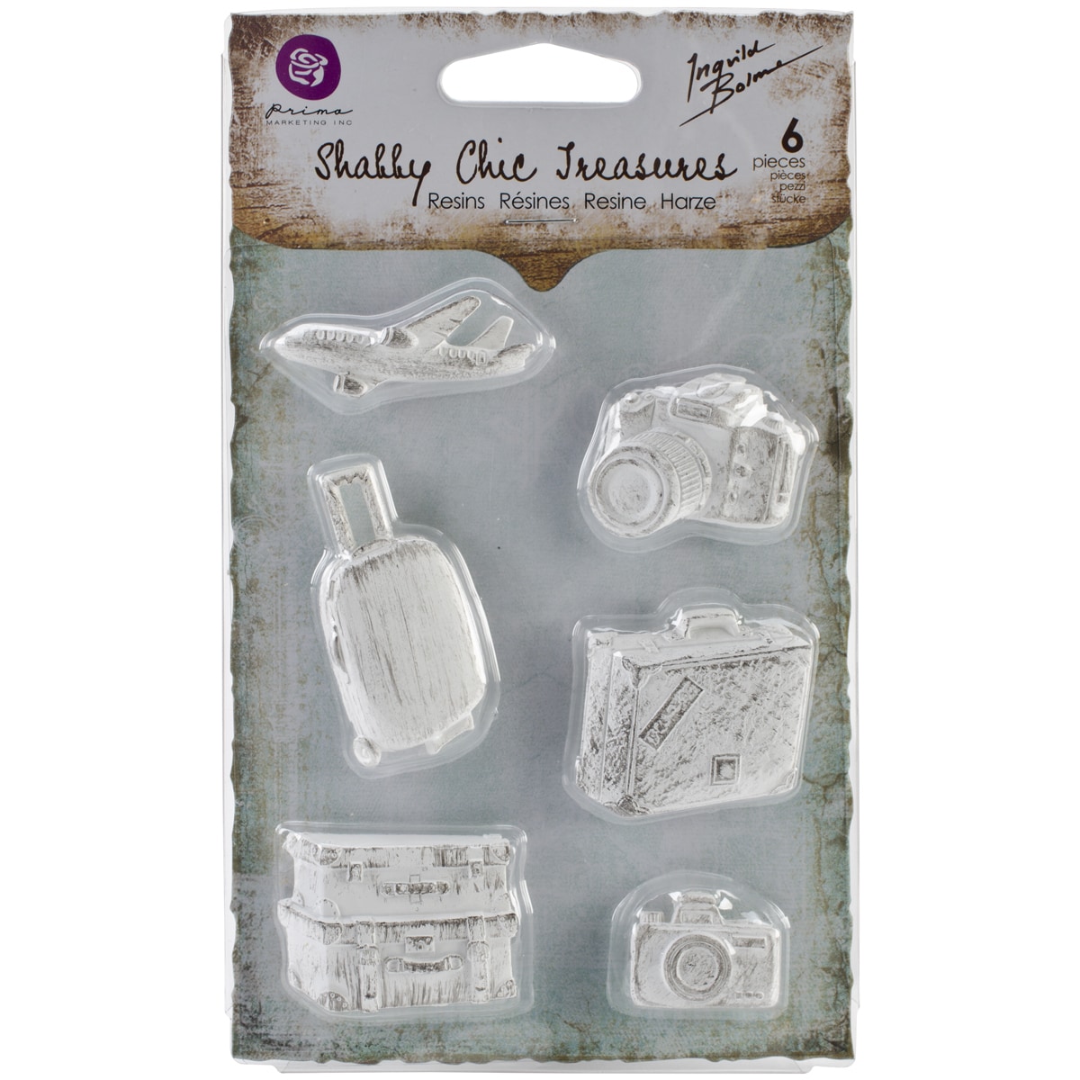 Shabby Chic Treasures Resin Embellishments explore 6/pkg