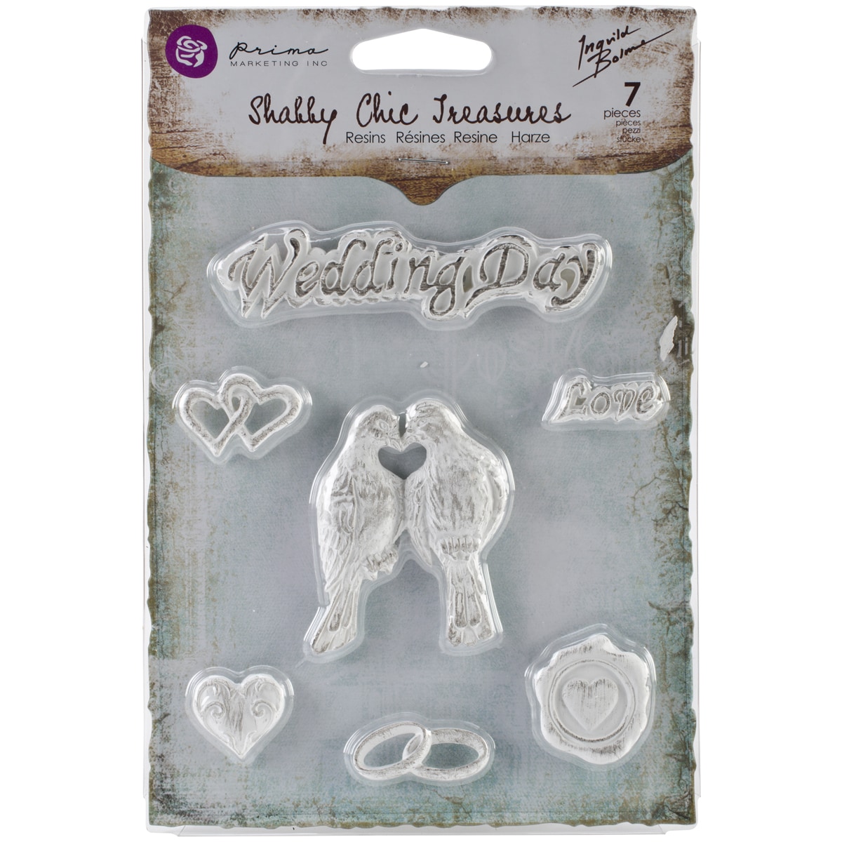 Shabby Chic Treasures Resin Embellishments wedding 7/pkg