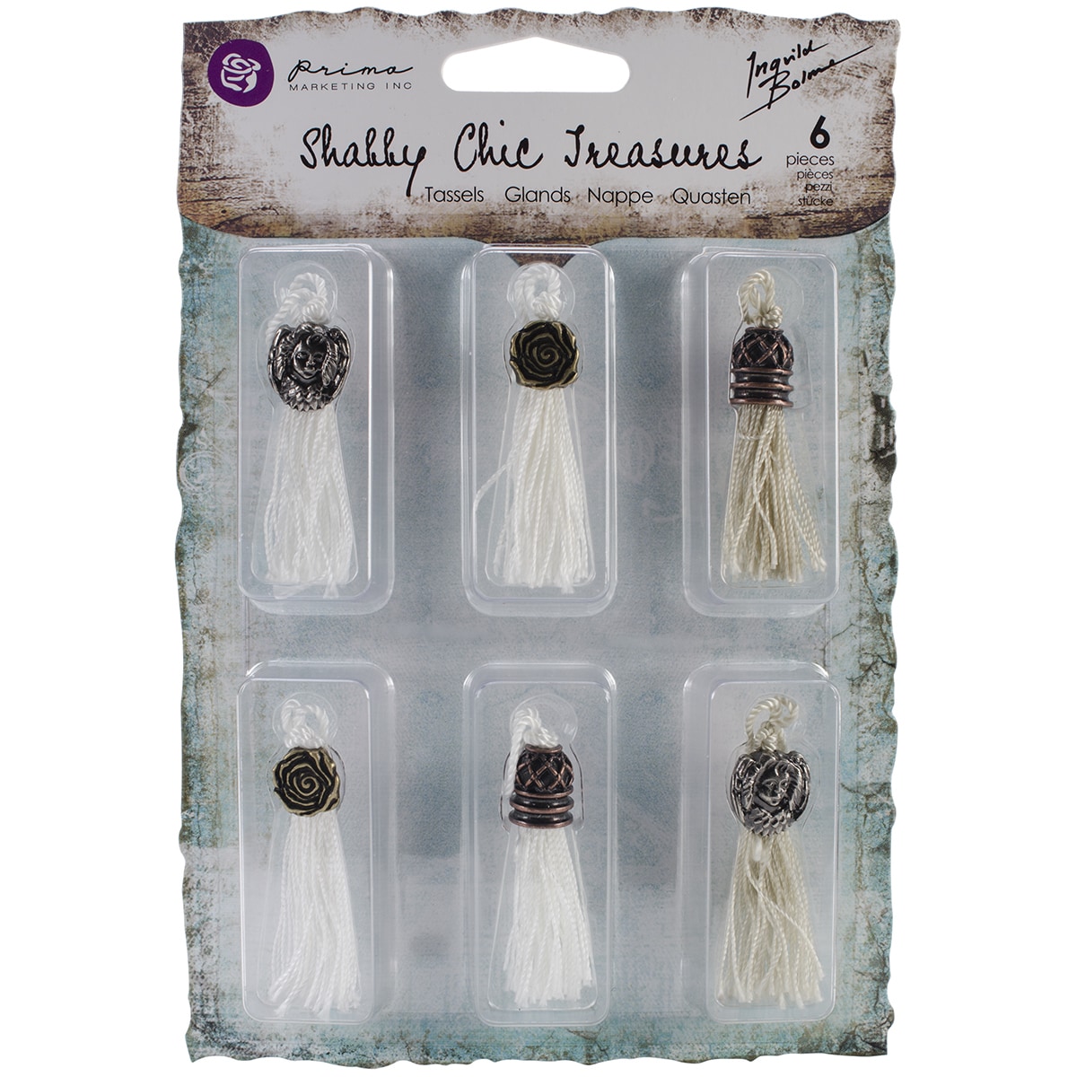 Shabby Chic Treasures Tassel Embellishments 6/pkg antique