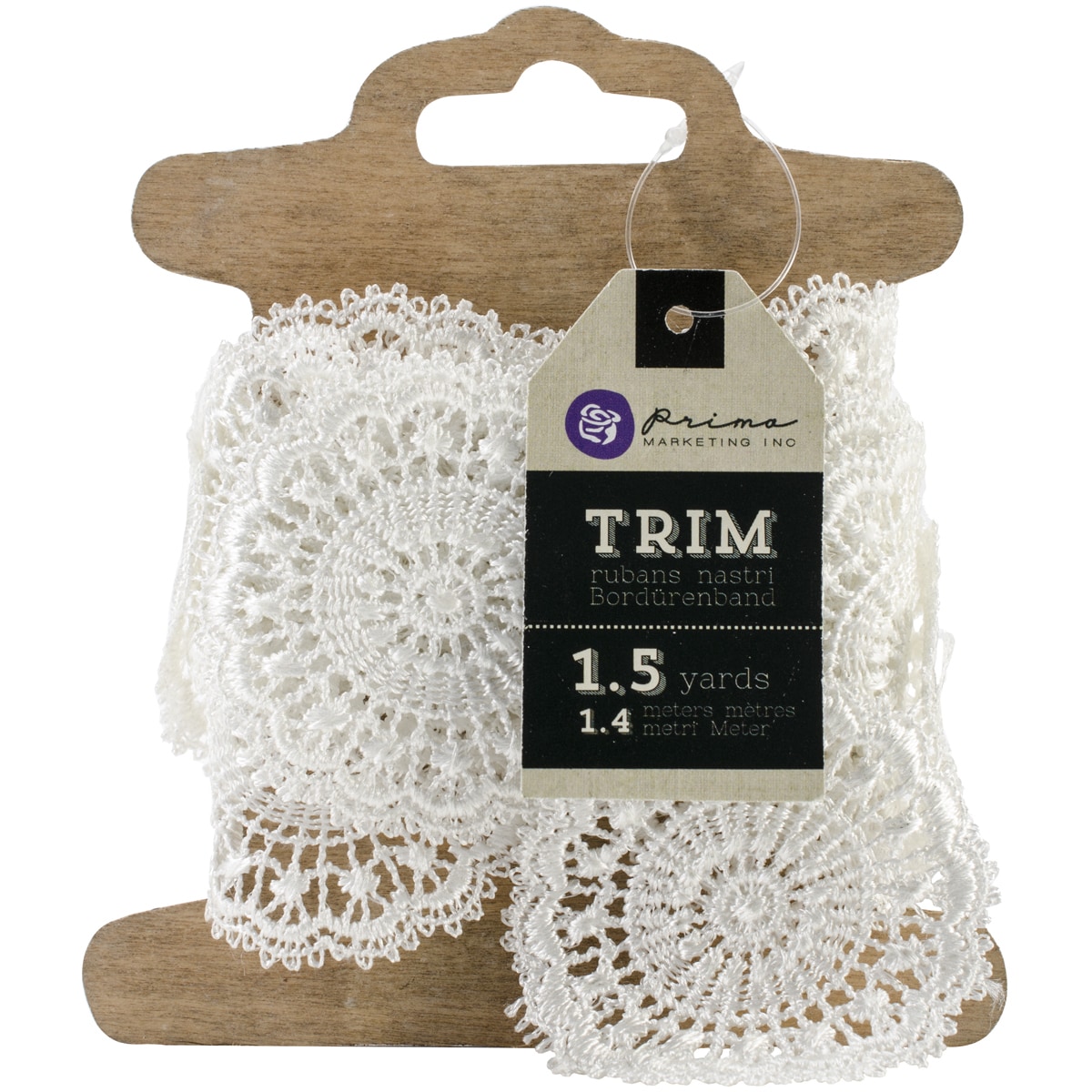 Trim 1.5 Yards/pkg white Medallion Lace