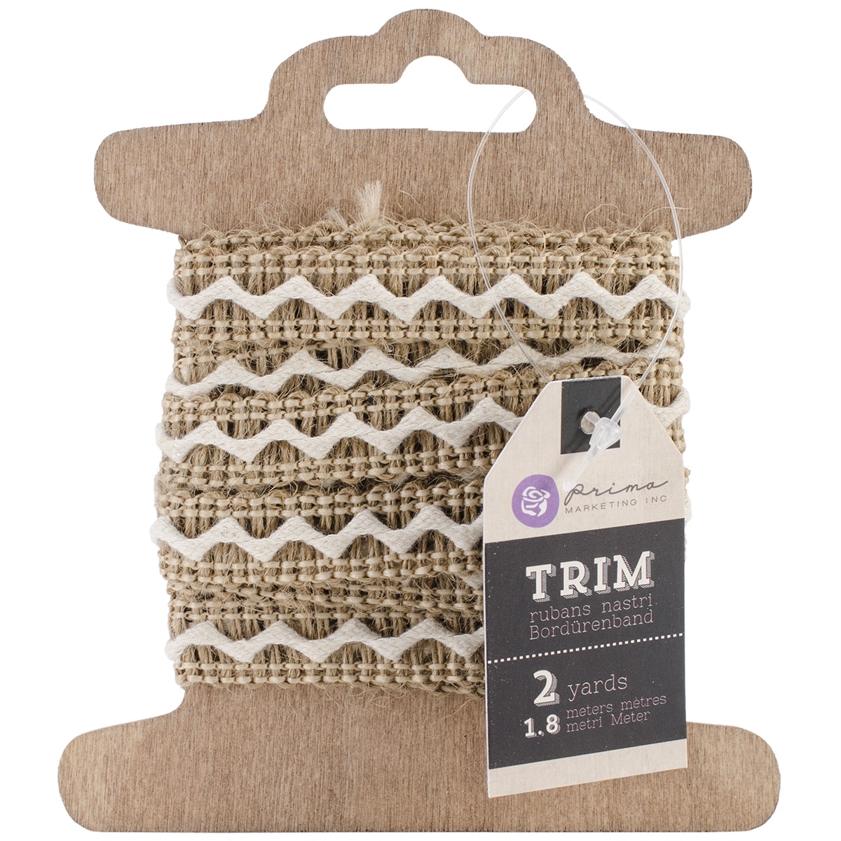 Trim 3 card Assortment 2 Yards Each burlap W/white, Burlap, Gold