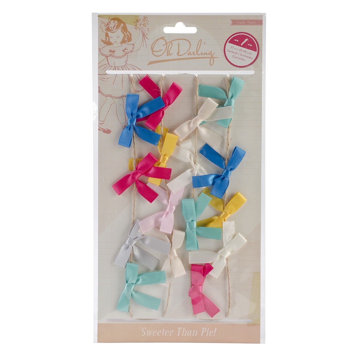 Oh Darling Jute W/bows Garland 37 16 Ribbon Bows