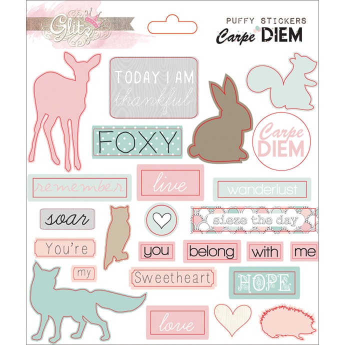 Carpe Diem Puffy Word Stickers