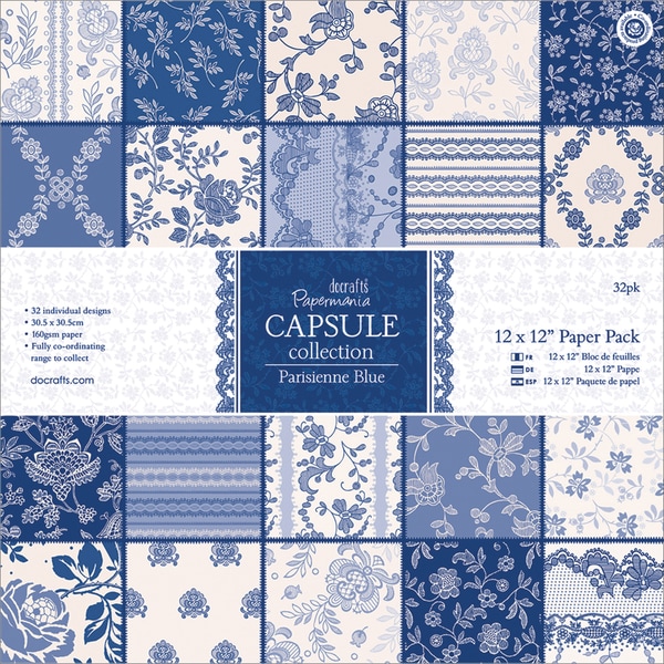 Papermania Parisienne Blue Paper Pack 12X12 32/Sheets   16252735