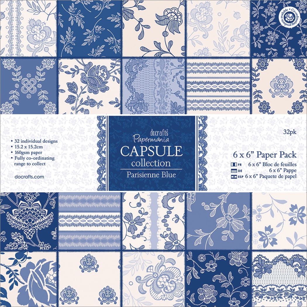 Papermania Parisienne Blue Paper Pack 6x6 32/sheets