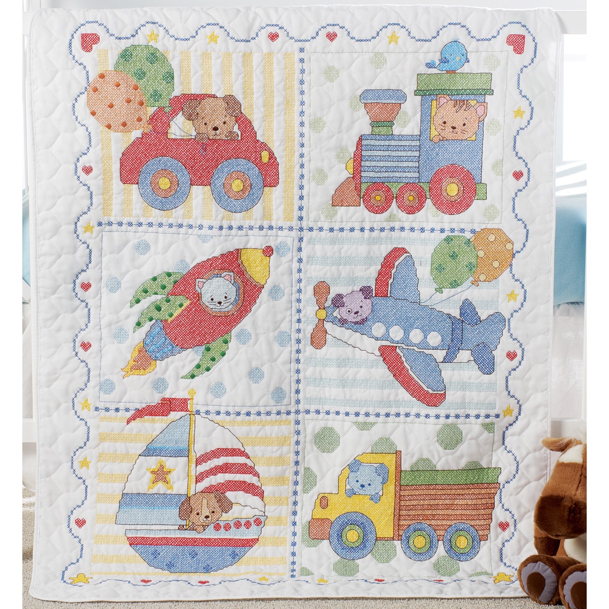 Stamped Cross Stitch Baby Quilts