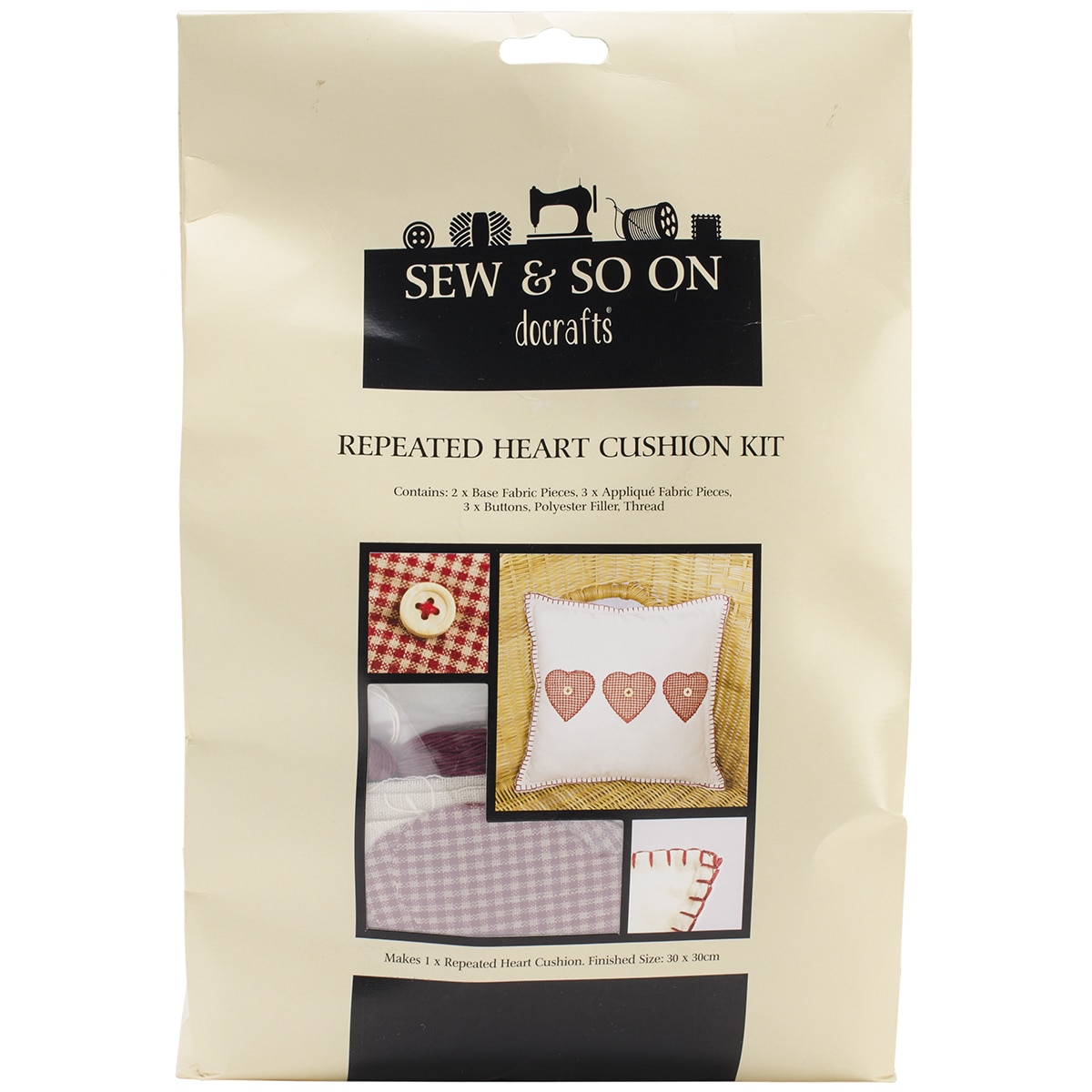 Sew   So On Cushion Kit repeated Heart