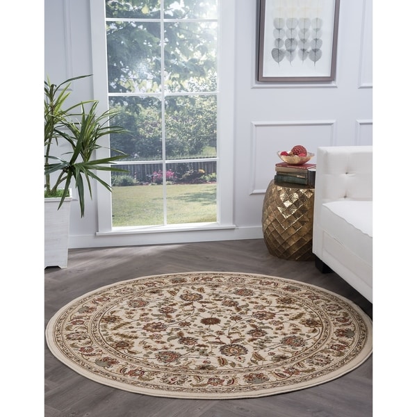 Shop Alise Rugs Lagoon Traditional Oriental Round Area Rug - 7'10 x 7 ...