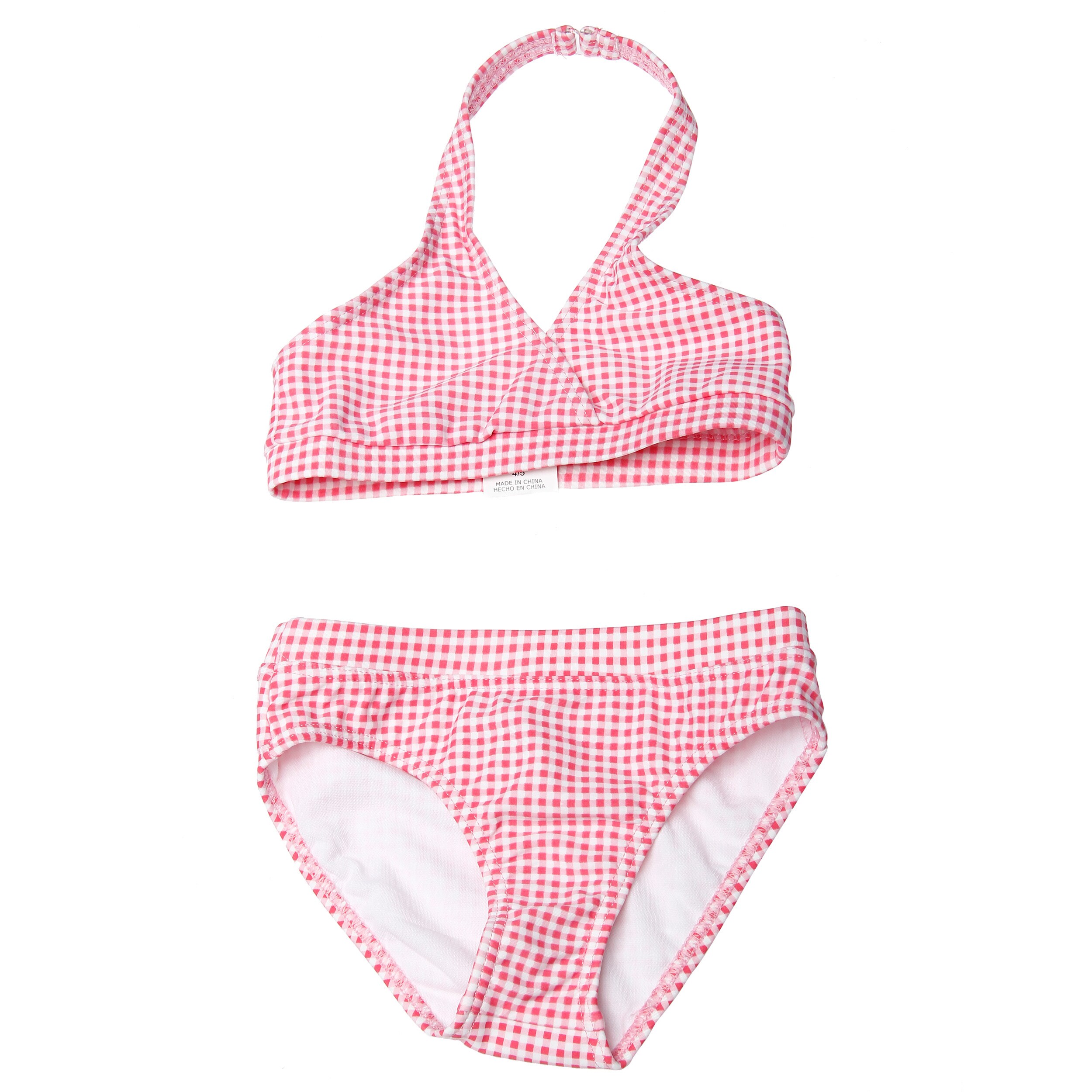 Ingear Girls Pink Checker Print 2 piece Bikini Set