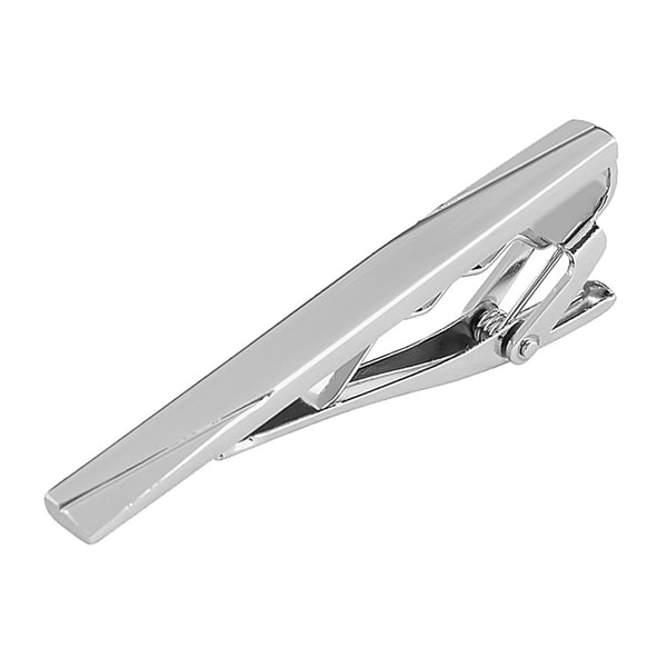 Zodaca Silver Metal Pattern Elegant Tie Clip Bar