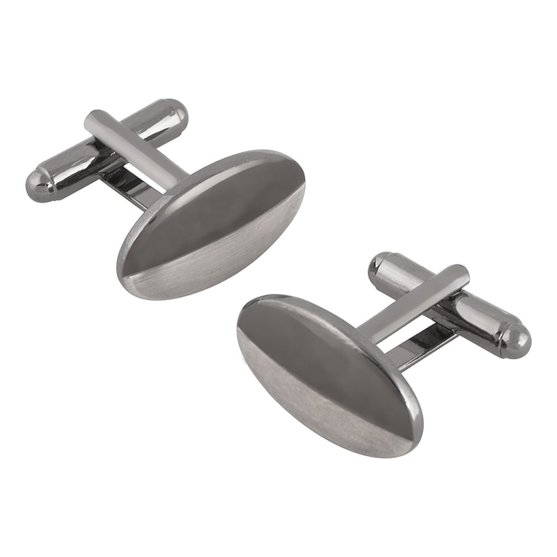 Basacc Silver Metal Elegant Cufflinks Bullet Back Closure For Professionals Suit